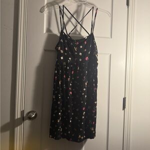 Old Navy Strappy Floral Black Dress XL